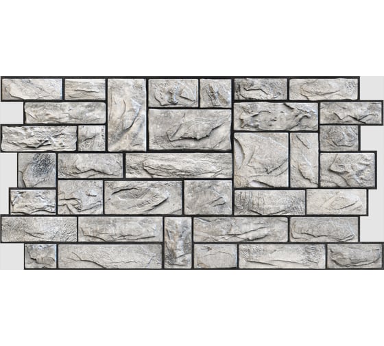 Изображение товара Панель пвх Регул камень "пиленый настоящий серый" 0.4 мм, 1 шт. ПНС1