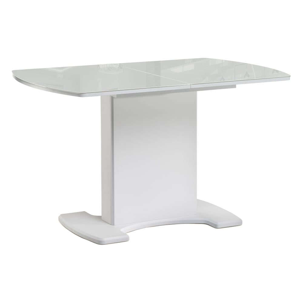 Стеклянный стол Woodville, цвет белый 490090 Палмер 120(160)х80x75 белое стекло / белый - фото 1