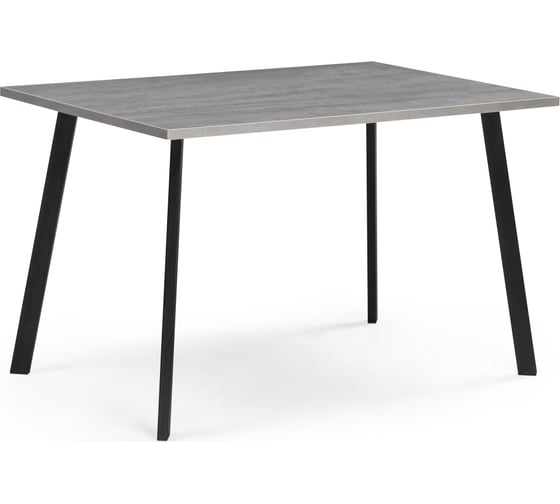 Изображение товара Деревянный стол Woodville Тринити Лофт 120x80x75 см, 25 мм, бетон/черный матовый 534914