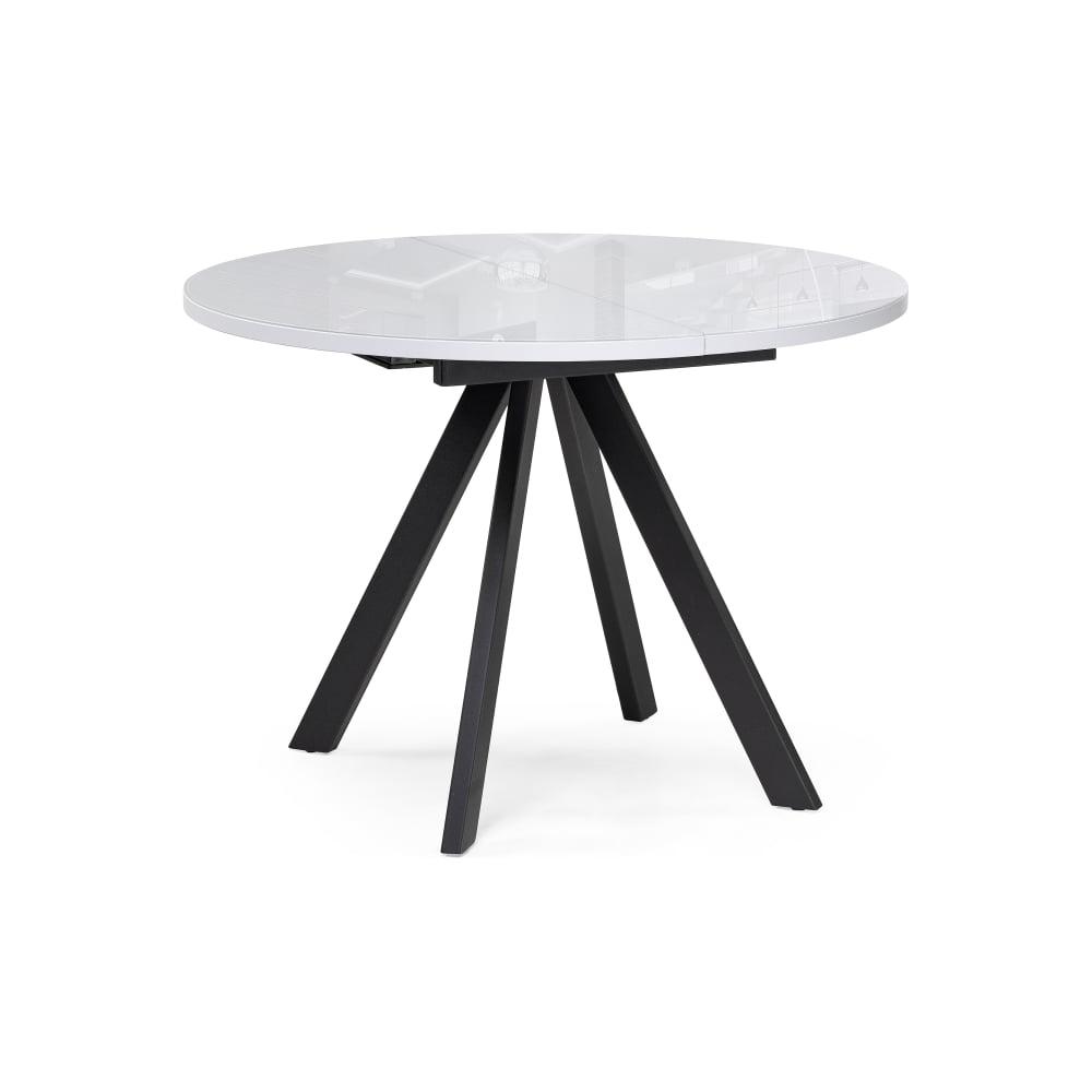 Стеклянный стол Woodville, цвет белый/черный 516562 Трейси - фото 1