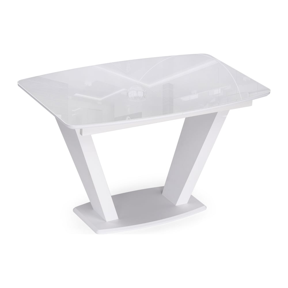 Стеклянный стол Woodville, цвет ультра белый/камень белый