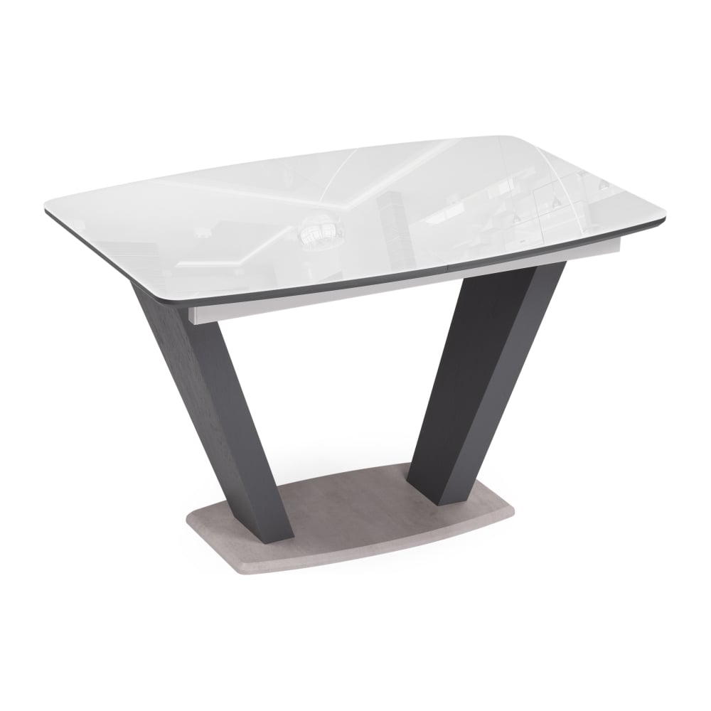 Стеклянный стол Woodville, цвет ультра белый/гриджио/камень серый