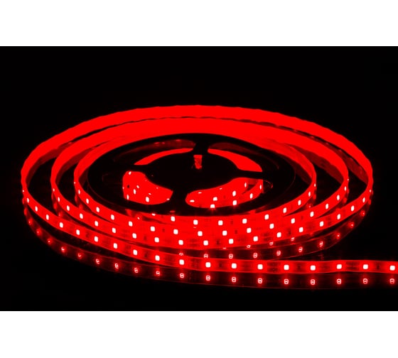 Изображение товара Светодиодная лента MAKSILED 5м, 12В, 4,8Вт/м, 60д/м, ip65, 82Лм/м, красный, 8мм, ML-R60-2835-R-LP-ST