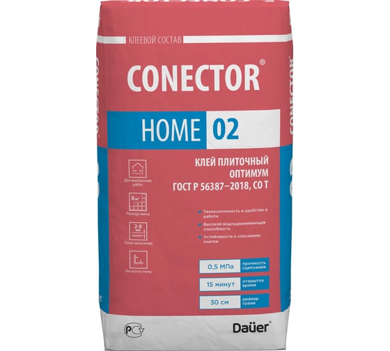 Изображение товара Плиточный клей Dauer оптимум conector home 02 25 кг 31812