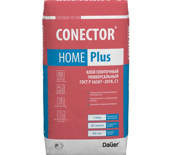 Изображение товара Плиточный универсальный клей Dauer conector home plus 25 кг 31881