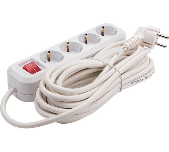 Изображение товара Удлинитель UNIVersal s-304а пвс 3/1,5 4гн. с заземлением, с выключателем, длина 7м (еврослот) 1736