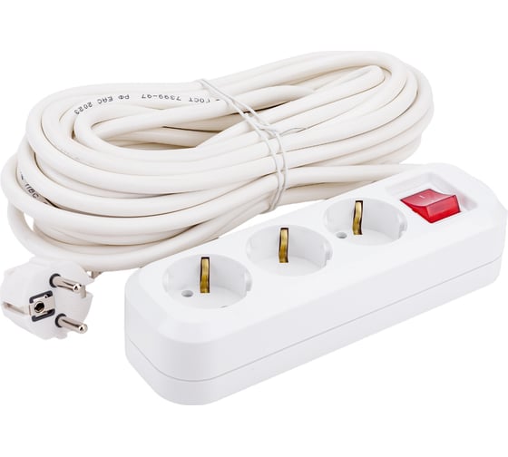 Изображение товара Удлинитель UNIVersal s-303а пвс 3/1,5 3гн. с заземлением, с выключателем, длина 10м (еврослот) 1729