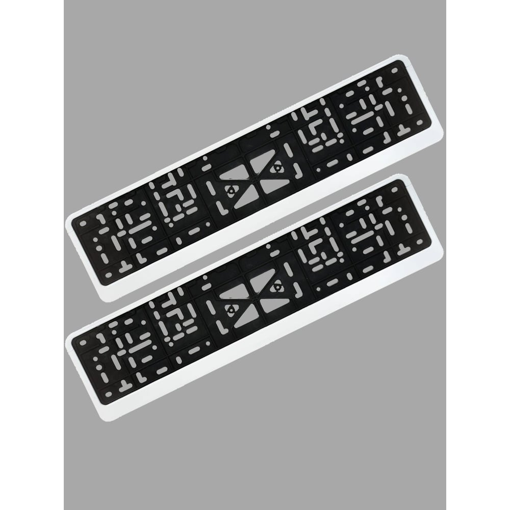 Изображение товара Рамка номерного знака ZiZay стандарт комплект 2 шт пластик белая 540x140 мм ZZ0002