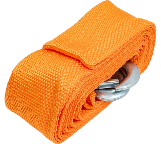 Изображение товара Буксировочный трос ZiZay полипропилен, 2 стальных крюка, фиксаторы, 20 тонн, 5 метров, сумка-чехол ZZ0053