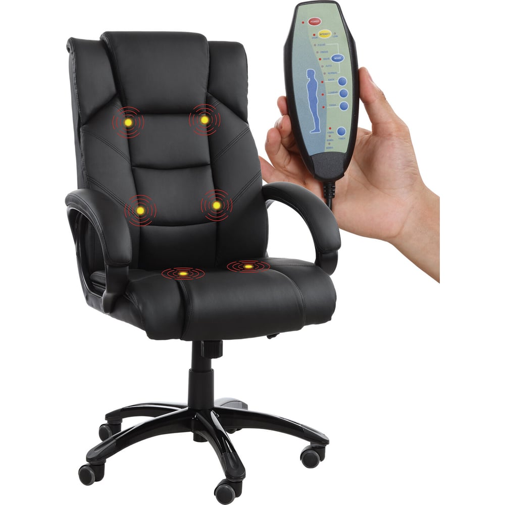 Изображение товара Офисное кресло BRABIX Bliss MS-004 с массажными модулями, экокожа, черное
