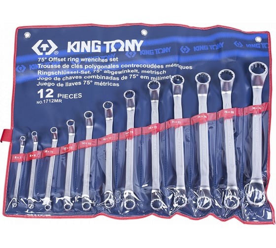 Изображение товара Набор накидных ключей (6-32 мм, 12 предметов) KING TONY 1712MR