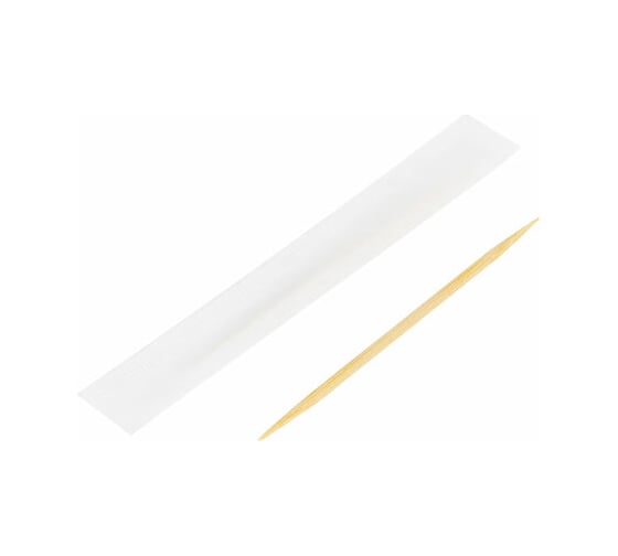 Изображение товара Бамбуковые зубочистки ОФИСМАГ Белый Аист 1000 шт в индивидуальной упаковке WELDAY 607568