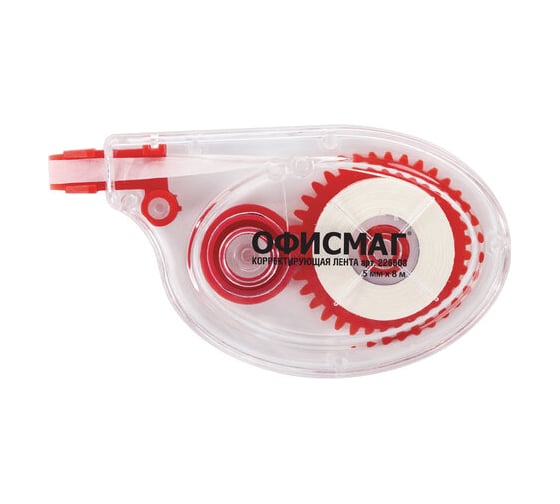 Изображение товара Корректирующая лента ОФИСМАГ 5 мм х 8 м, корпус прозрачный, блистер 226808