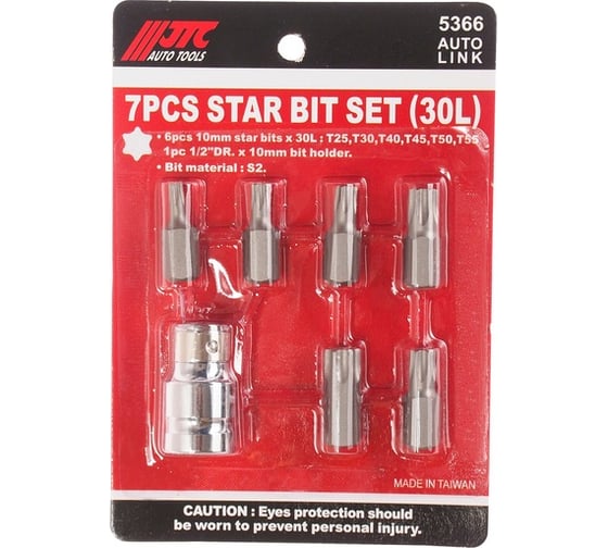 Изображение товара Набор вставок 1/2 DR торкс Т25-55 7шт JTC 5366