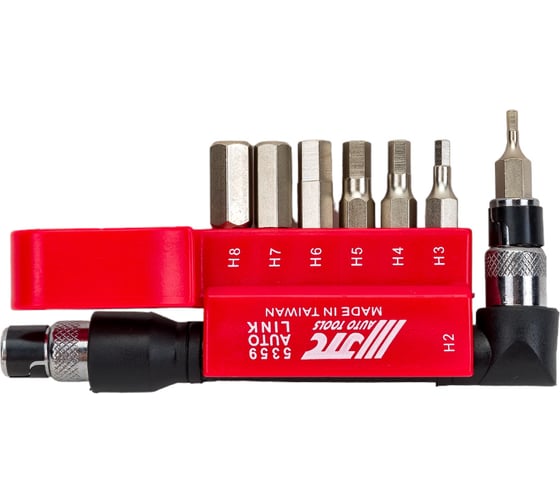 Изображение товара Набор шестигранных вставок 1/4 DR HEX 2,3,4,5,6,7,8 с Г-образным держателем 8шт JTC 5359