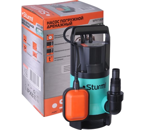 Изображение товара Погружной дренажный насос для грязной воды Sturm WP97140P