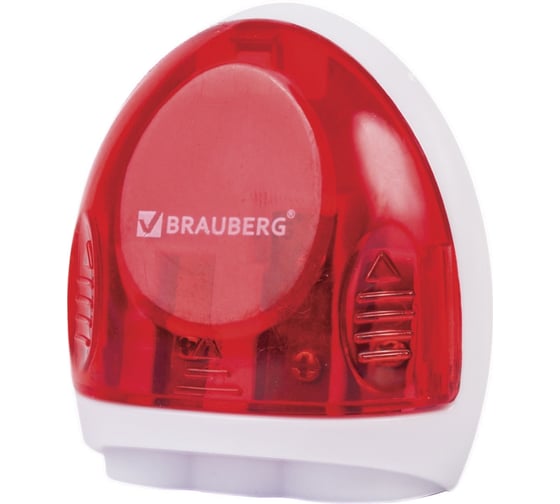 Изображение товара Точилка BRAUBERG Tern с контейнером, пластиковая, овальная, 3 отверстия, цвет ассорти 226939