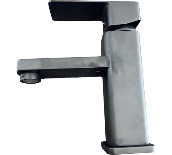 Изображение товара Смеситель для раковины Rainsberg черный матовый, однорычажное управление, фиксированный излив R1001HF