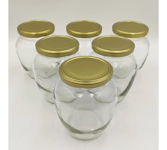 Изображение товара Набор банок ЛЕТО стеклянные под твист-офф d82мм 0.72л амфора с крышкой 6шт 97515