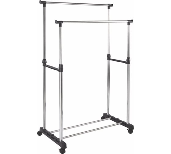 Изображение товара Напольная вешалка HAPPY PANDA HP-CR02 регулировка высоты, 2 перекладины, 80x43x90/160 см, на колесах РТ-00069418