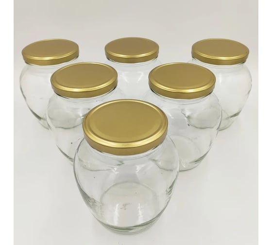 Изображение товара Набор банок ЛЕТО стеклянная од твист-офф d100мм 1.5л амфора с крышкой 6шт 97509