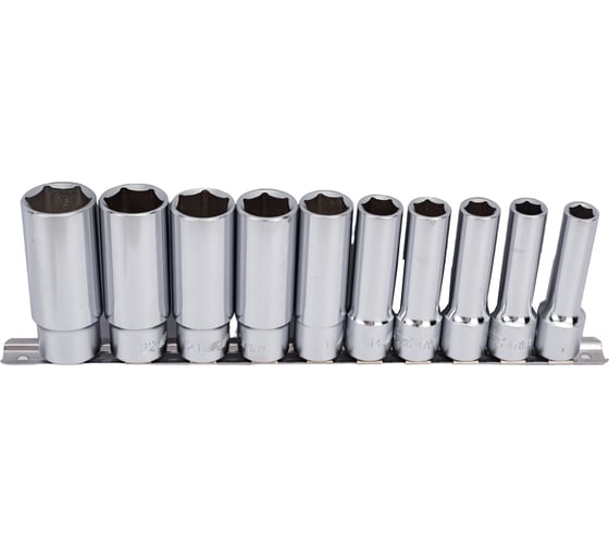 Изображение товара Набор глубоких шестигранных торцевых головок 1/2" 10-24мм L=76мм 10шт JTC-H410M