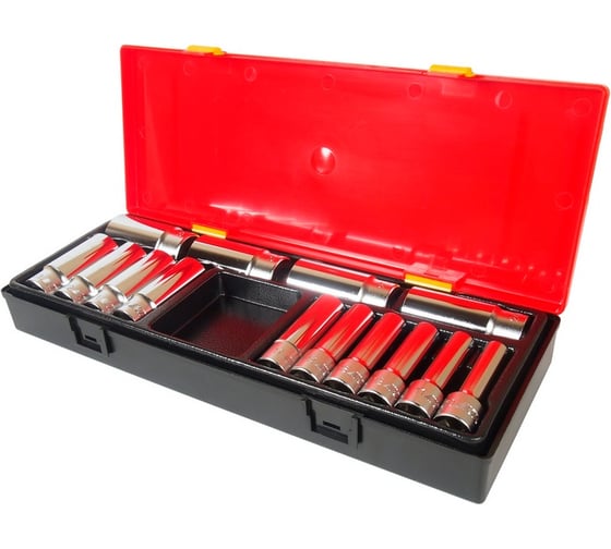 Изображение товара Набор глубоких шестигранных торцевых головок 1/2" 10-32мм в кейсе 14шт JTC-K4141