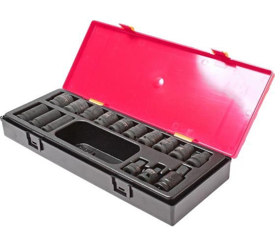 Изображение товара Набор ударных двенадцатигранных торцевых головок 1/2" 10-24мм в кейсе 16шт JTC-K4162