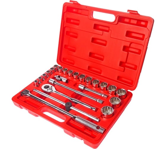 Изображение товара Набор двенадцатигранных торцевых головок 1/2" 10-32мм в кейсе 24шт JTC-T424B