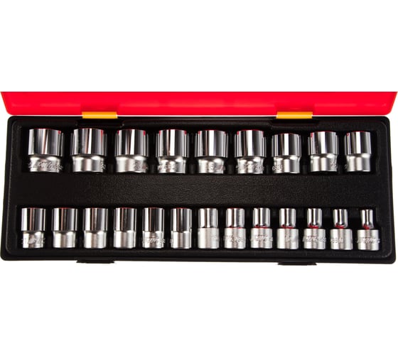 Изображение товара Набор шестигранных торцевых головок 1/2" 08-32мм в кейсе 22шт JTC-K4221