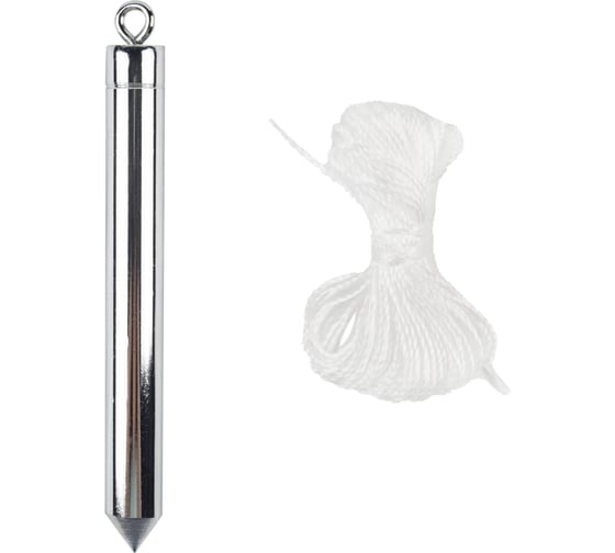 Изображение товара Цилиндрический отвес ШАБАШКА металл, шнур 5 м, 200 г 228537