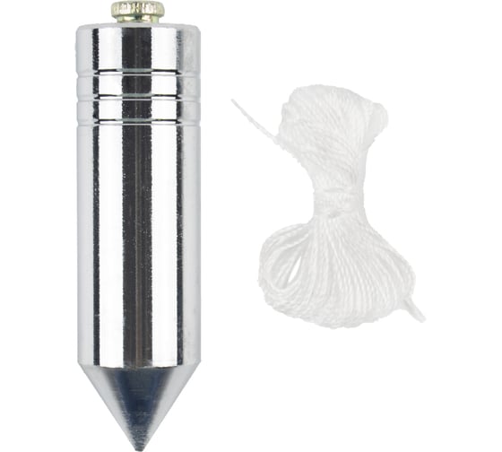 Изображение товара Цилиндрический отвес ШАБАШКА металл, шнур 5 м, 400 г 228540