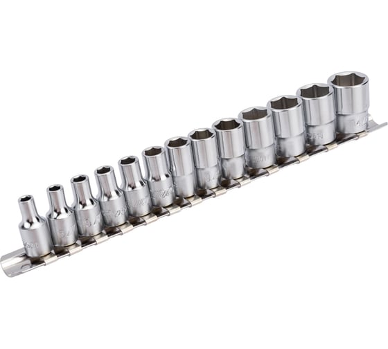 Изображение товара Набор шестигранных торцевых головок 1/4" 04-14мм L=25мм 13шт JTC-H213M