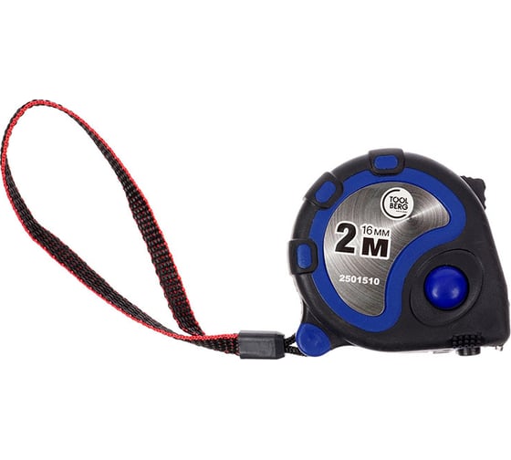 Изображение товара Рулетка Toolberg 2501510 2 м, 16 мм, обрезиненный корпус, 3 фиксатора, магнит 90004897595