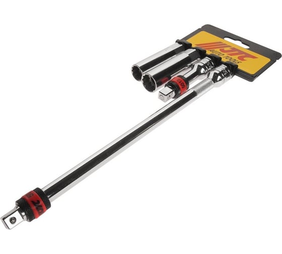 Изображение товара Набор торцевых головок для свечей зажигания JTC 3/8" (2 головки 14, 16мм / 2 удлинит 3", 10") JTC-H304S