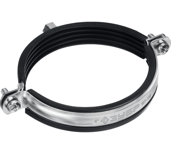 Изображение товара Трубный оцинкованный хомут ЗУБР 4" с гайкой м8/м10, 10 шт. 37880-107-116