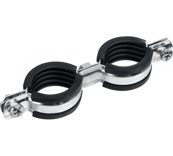 Изображение товара Двойной трубный оцинкованный хомут ЗУБР 1", 8 шт. 37890-32-37