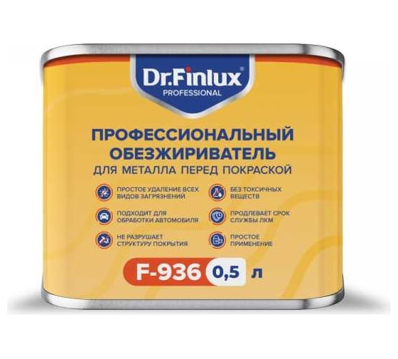 Изображение товара Профессиональный обезжириватель для металла Finlux Dr. F–936 0.5 л 4603783202041