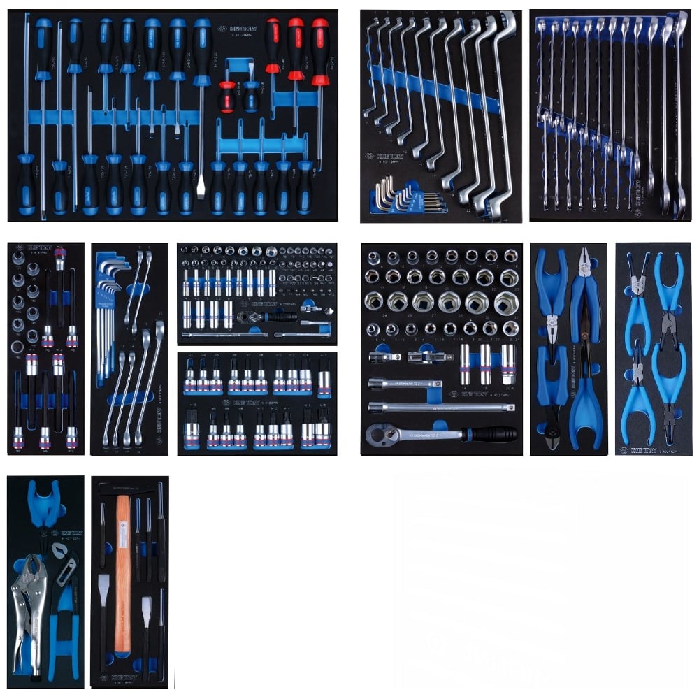 Набор инструментов для тележки (12 ложементов, 235 предметов) king tony 934-235mrvd - фото 1