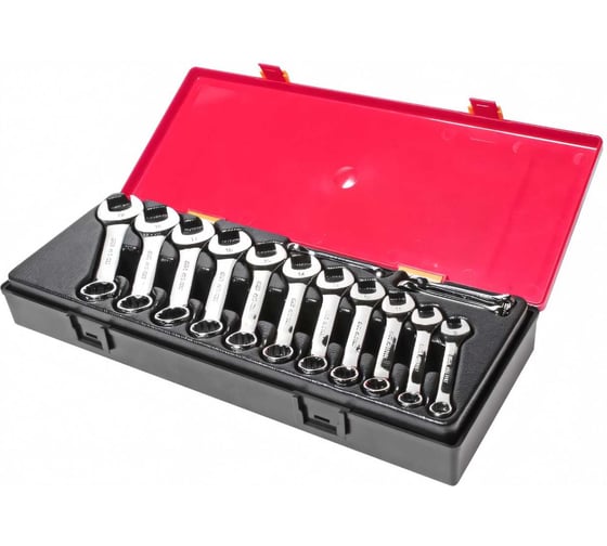 Изображение товара Набор комбинированных укороченных ключей 6-19мм в кейсе 14шт JTC-K6143