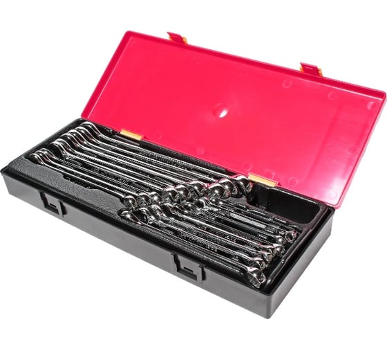 Изображение товара Набор комбинированных ключей 6-23мм с зеркальной полировкой в кейсе 17шт JTC-K6171