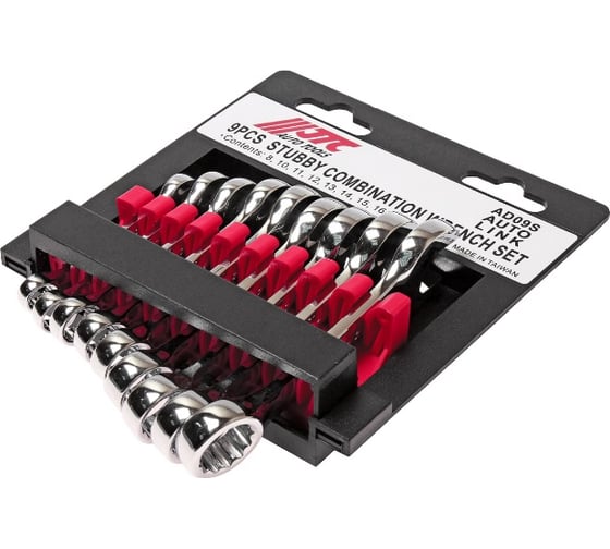 Изображение товара Набор комбинированных укороченных ключей 8-17мм 9шт JTC-AD09S