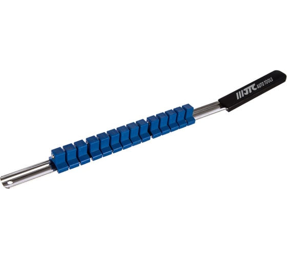 Изображение товара Держатель головок 1/2" L=445мм стальная рейка 14шт пластиковая рукоятка JTC-5914