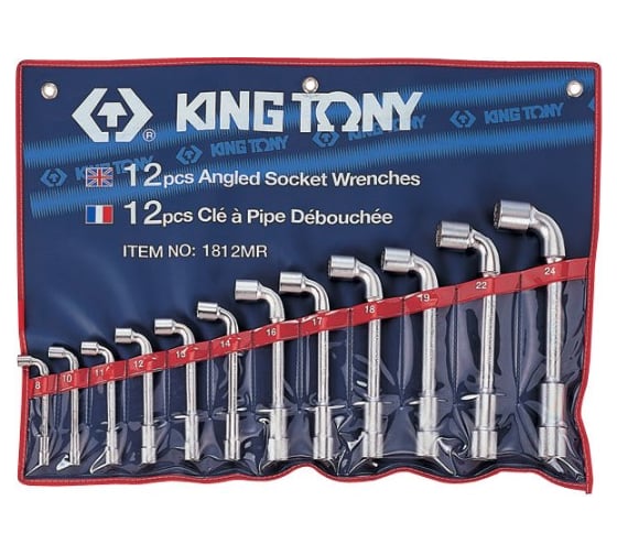 Изображение товара Набор торцевых L-образных ключей (8-24 мм, 12 предметов) KING TONY 1812MR