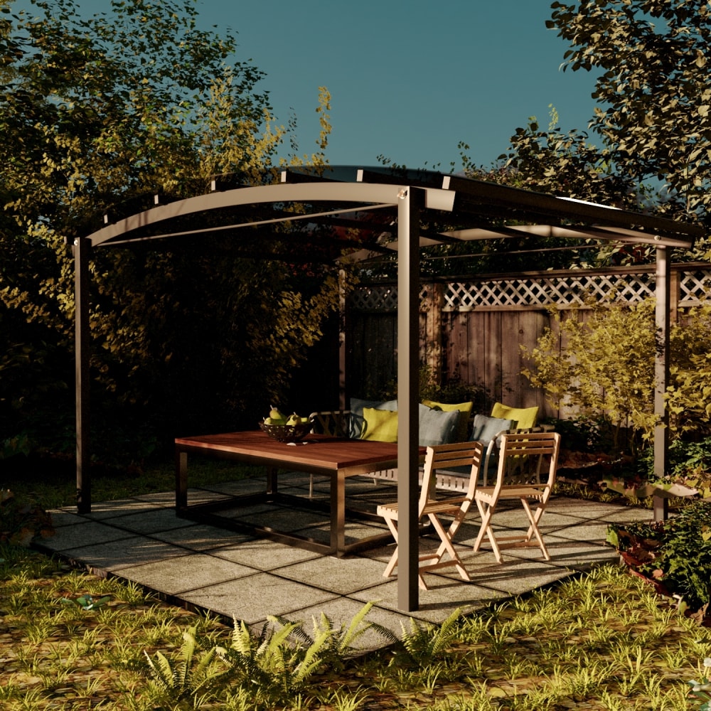 Навес для дома сада дачи качелей барбекю ООО Технограни, цвет серый F111/2S/L/7024 - фото 1