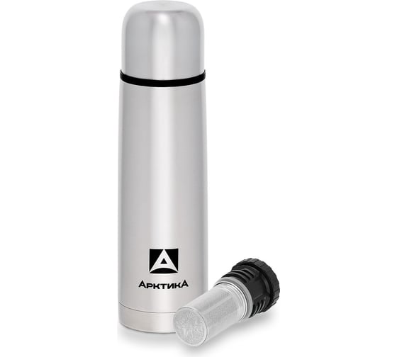 Изображение товара Классический термос для напитков Арктика с узким горлом и глухой пробкой, со съемным ситечком, объем 0.5 л 101-500С