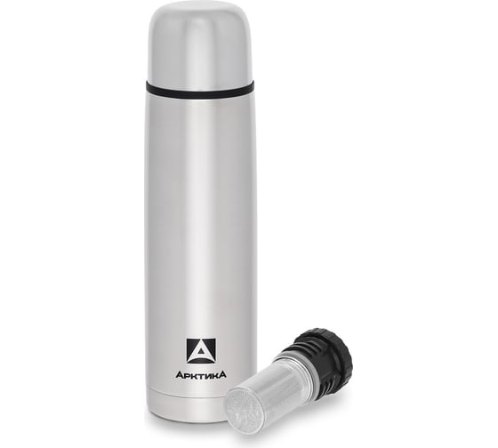 Изображение товара Классический термос для напитков Арктика с узким горлом и глухой пробкой, со съемным ситечком, объем 1 л 101-1000С
