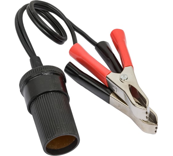 Изображение товара Переходник на штекер прикуривателя AUTOPROFI с зажимами на клеммы акб, длина 28 см, ток 14 А AKB-01