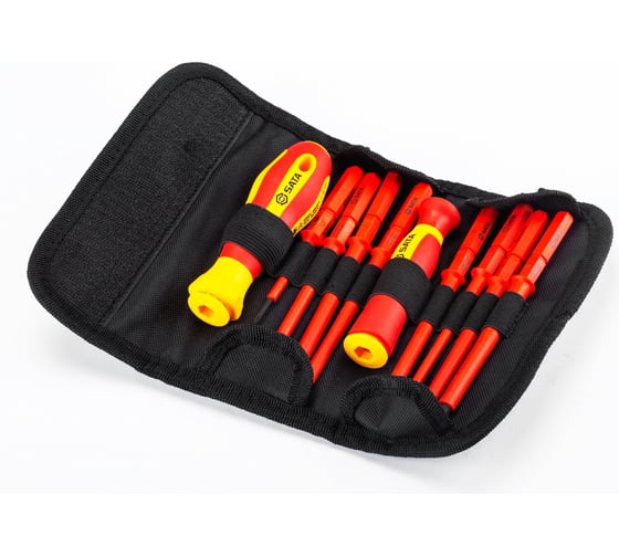 Изображение товара Набор комбинированных изолированных составных отверток SATA 10 предметов, пласт. кор. бл. 09304