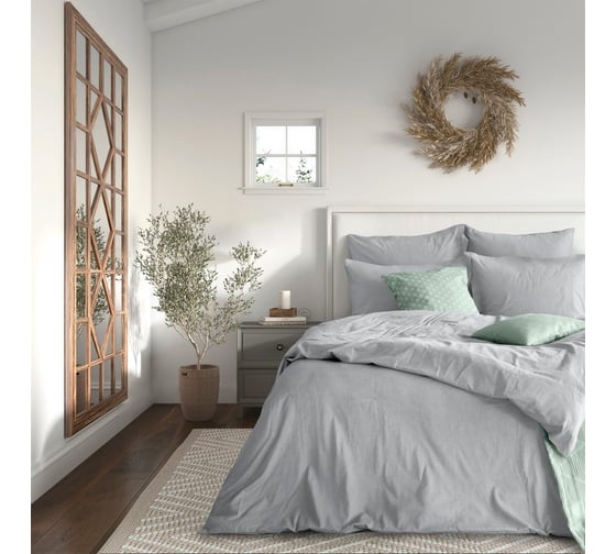 Изображение товара Комплект постельного белья Verossa Melange полутораспальный, с наволочками 50x70 см Silver 775840